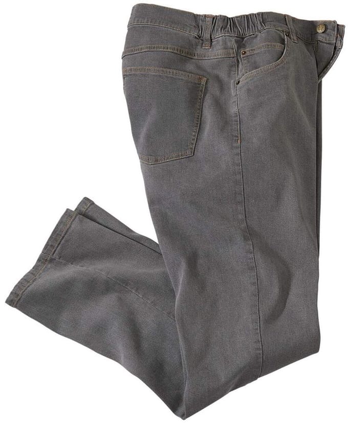 ATLAS FOR MEN - Regular spijkerbroek met half-elastische tailleband - Heren - Verkrijgbaar in grote maten - W38