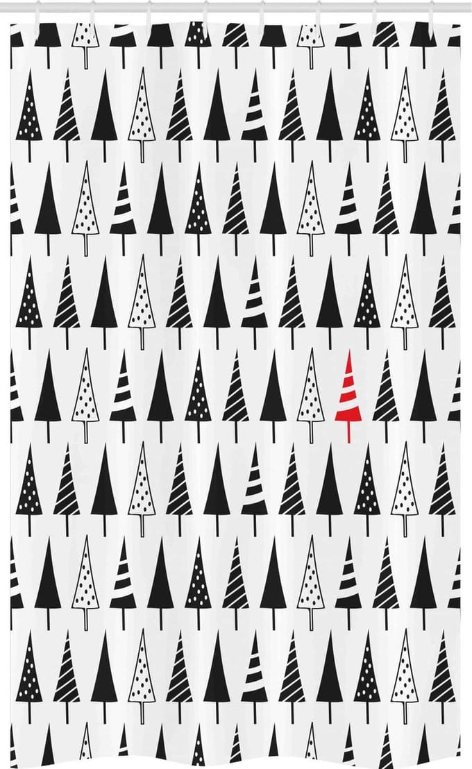 ABAKUHAUS Douchescherm – 120x180 cm, Polyester, Antraciet/Zinnoberrood
