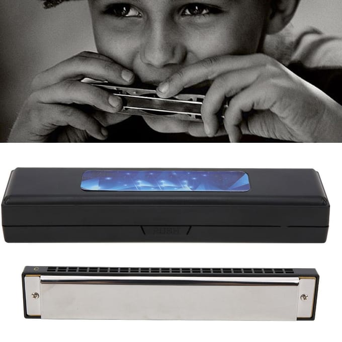 C Toets Harmonica 24?Gat Polyfone Student Volwassene Beginner Spelen Hars Accenten Mondharmonica Zilver zilver