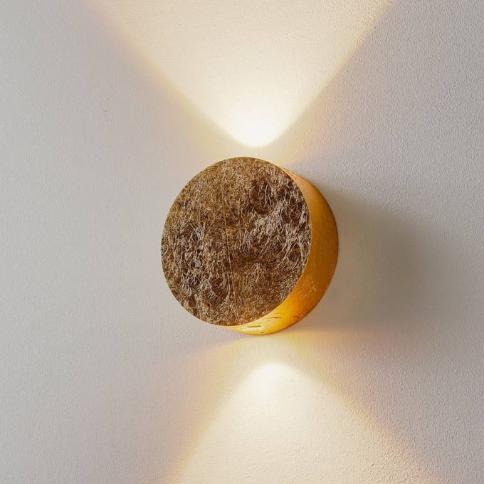 Escale Glanzend gouden LED-wandlamp Sunny