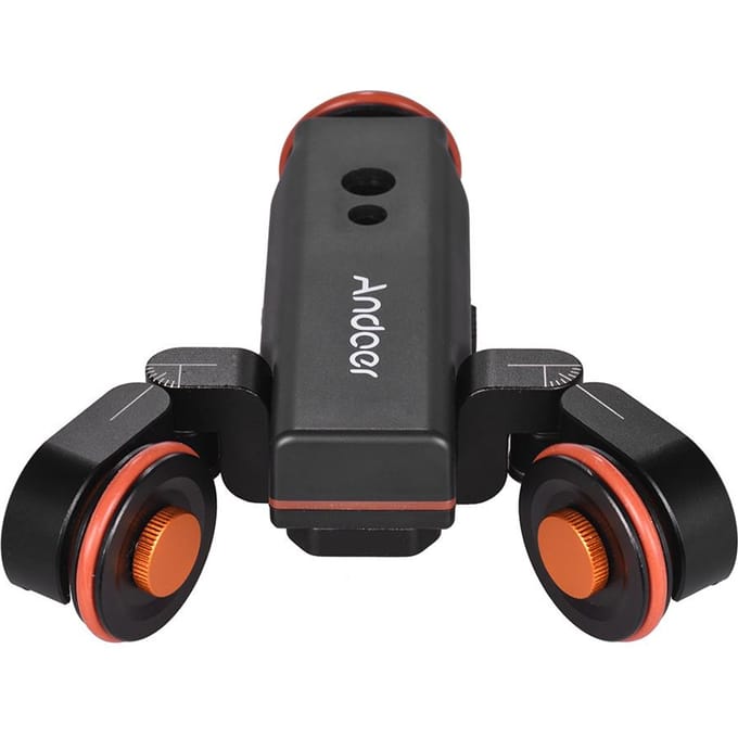 Curseur Vidéo Motorisé pour Caméra avec Indication d'Échelle Curseur Électrique Télécommande Sans Fil Rechargeable 1800mAh noir