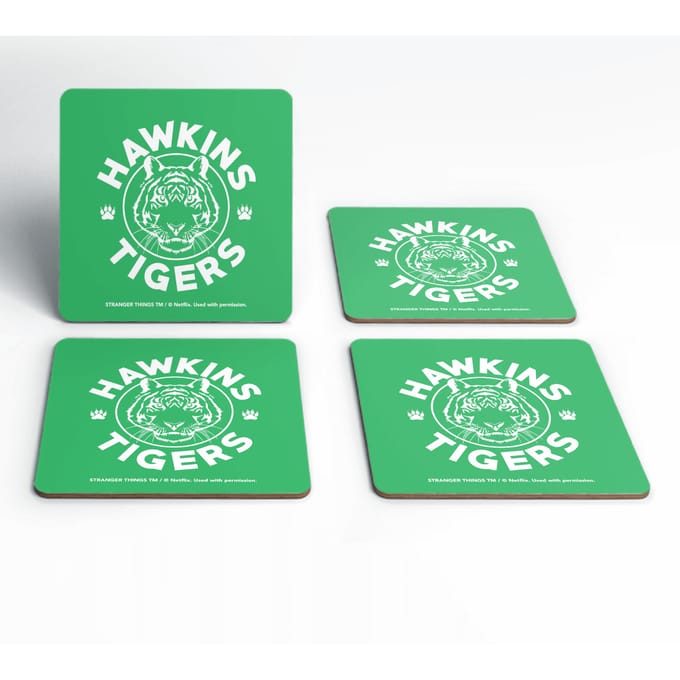 Stranger Things Hawkins Tigers Coaster Set