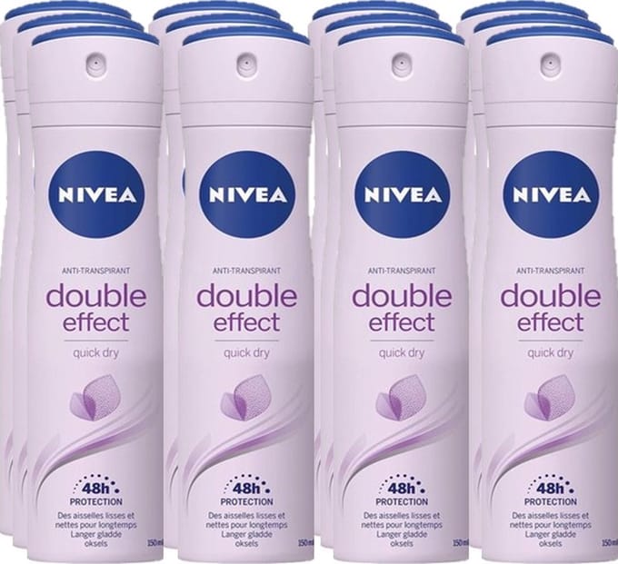 Nivea Deospray Women  Double Effect 150 ml - Voordeelverpakking 12 stuks