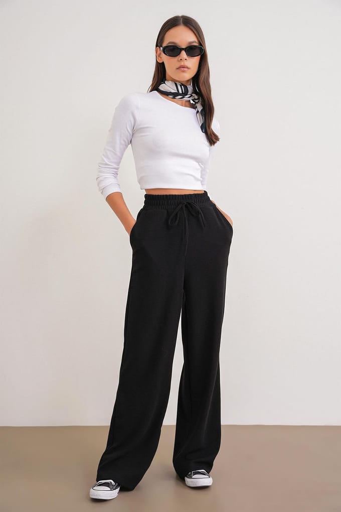 Geribbelde Rechte Broek