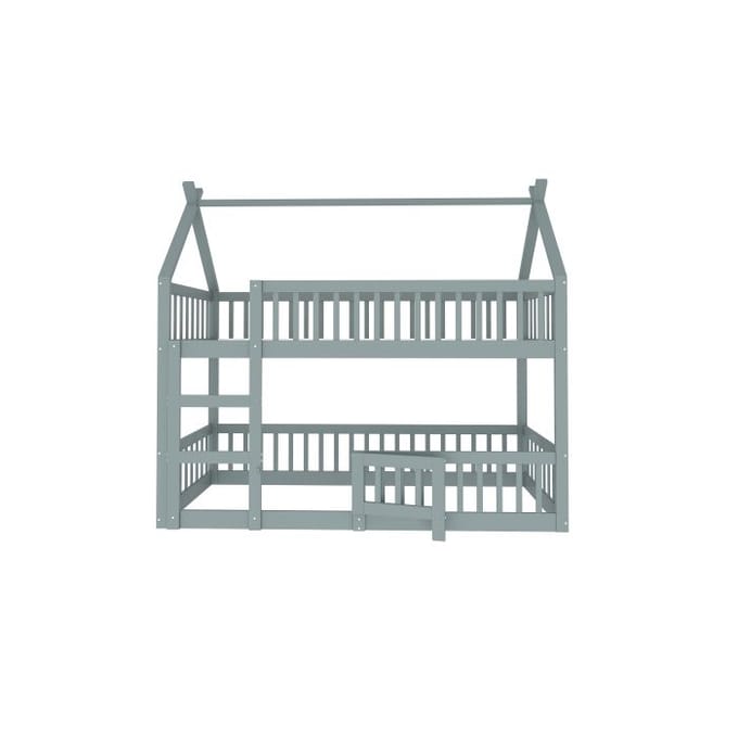 Stapelbed - MUVOE - 90x200 - Grijs - Massief hout - Loft design grijs