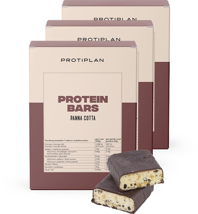 Protiplan - Protein Bars Panna Cotta - 21 repen - 21 x 43 g - Low carb - Eiwitrepen