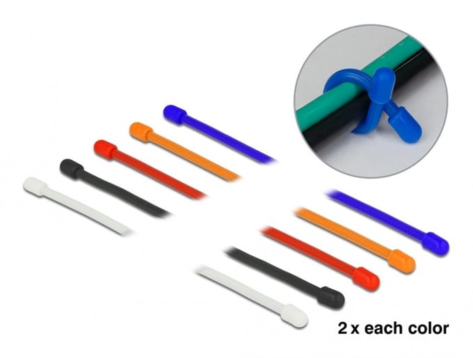 Delock Cable Ties flexible L 150 x W 4 mm assorted colors set 10 pieces