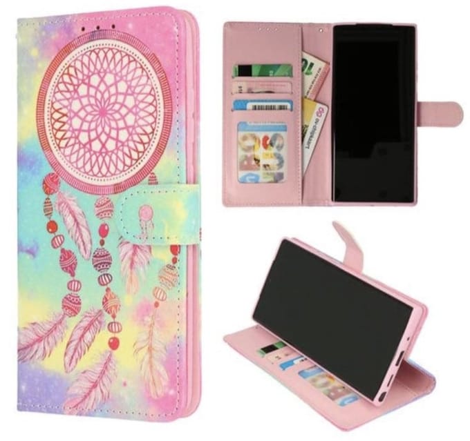 Cityhoesje Bookcase iPhone 14 Pro – Print Dromenvanger veren