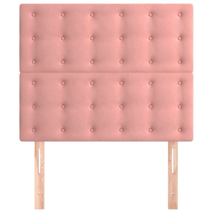 vidaXL - Hoofdbord - roze - 80x5x118/128 - cm - fluweel