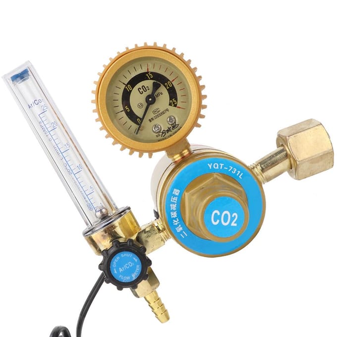 Régulateur de Pression CO2 Réducteur de Pression Dioxyde de Carbone Manomètre Chauffé