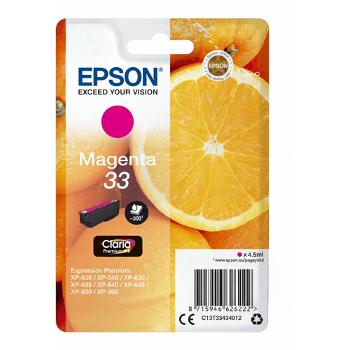 Epson oranges enkelverpakking magenta 33 Claria Premium inkt
