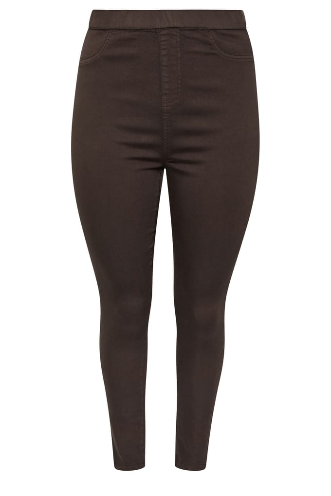 Yours Chocoladebruine Pull On Grace Jeggings Size 48