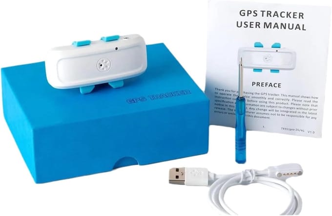 Waterdichte Pet Tracker - GPS Locatie Zender - Huisdier Veiligheid - Realtime Tracking - 75x29x18mm