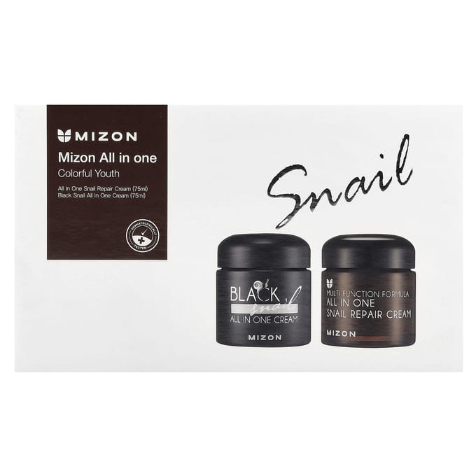 Mizon, alles-in-één, kleurrijke jeugd, slak, 2-delige set black