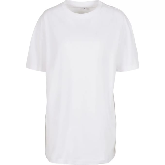 Build Your Brand - Oversized Boyfriend Dames T-Shirt - White maat M