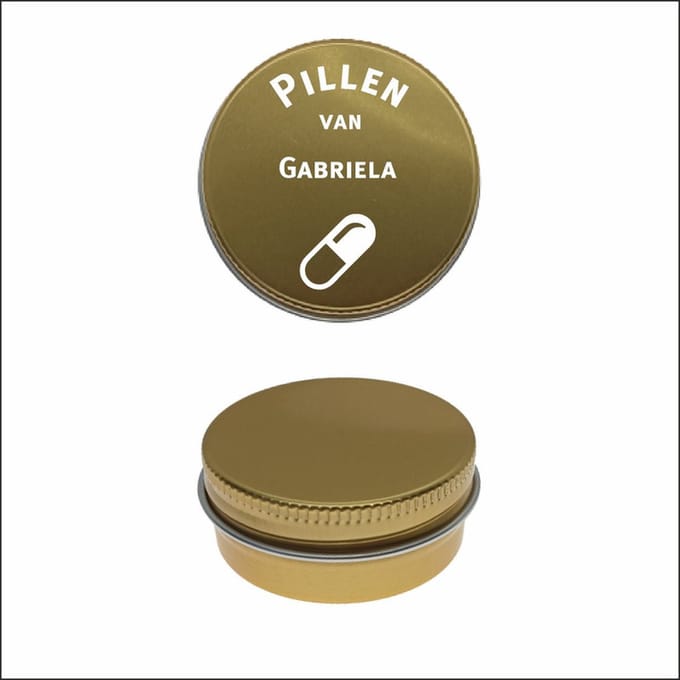 Pillen Blikje Met Naam Gravering - Gabriela