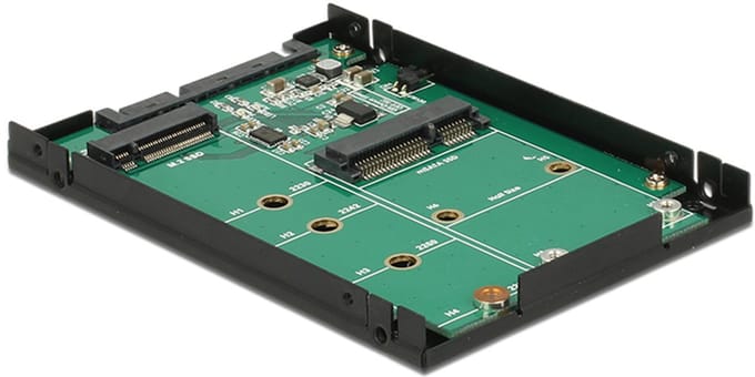Delock 2.5″ Converter SATA 22 pin > 1 x M.2 key B + 1 x mSATA - 9.5 mm