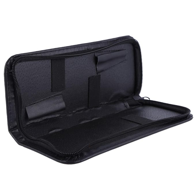 Professionele PU Lederen Rits 2 Scharen Etui Doos Kappersschaar Gereedschapstas black