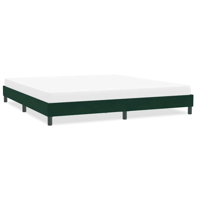 vidaXL - Bedframe - zonder - matras - 200x220 - cm - fluweel - donkergroen