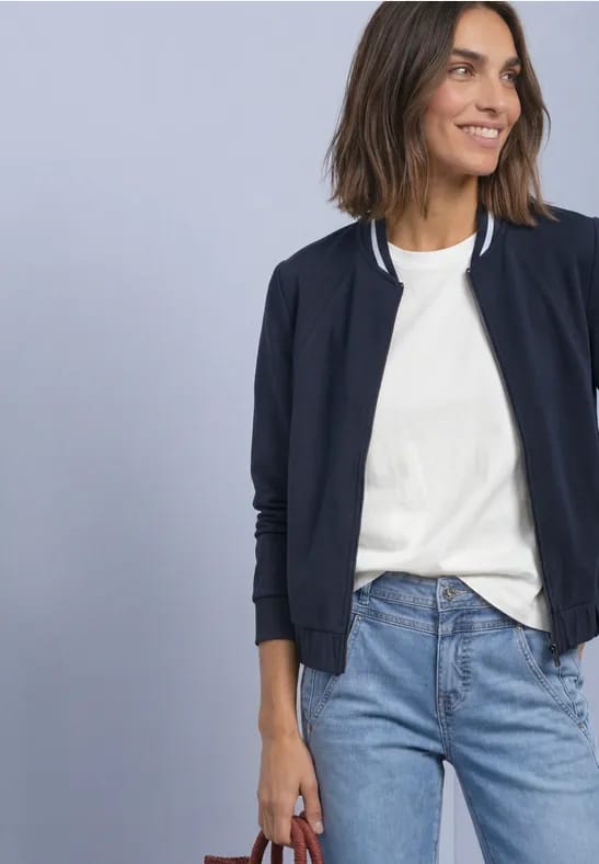 Jas met lange mouwen in Silk-Look en ritssluiting