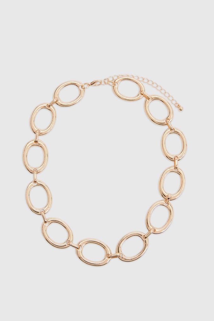 boohoo Dames Grove Abstracte Ketting | Goud