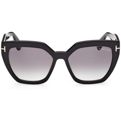 Tom Ford Vierkant dames glanzende zwarte rookgradiënt FT0939 Phoebe
