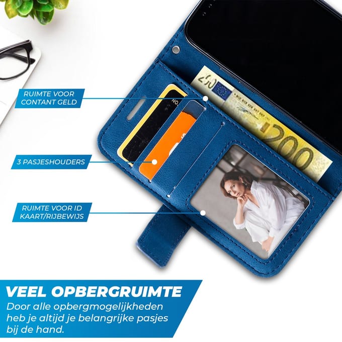 Hoesje geschikt voor iPhone 8 - Bookcase - Pasjeshouder - Portemonnee - Patroon - Kunstleer - Blauw