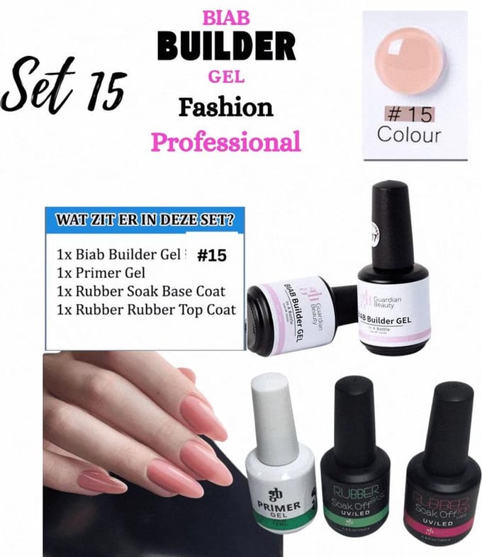 Guardian Beauty BIAB Builder Gel Set - Aphrodite - #15 - Nagel Gellak