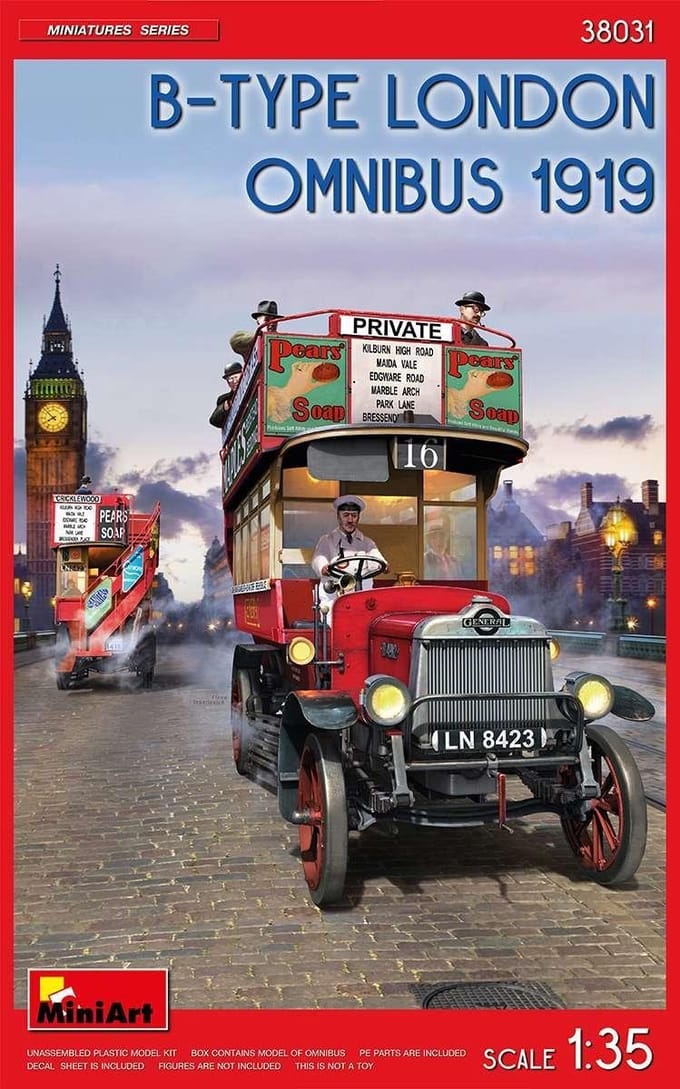 MiniArt Modelbouwpakket Militaire voertuigen - 38031 B-TYPE London Omnibus 1919 Plastic - 1:35 - Modelbouw