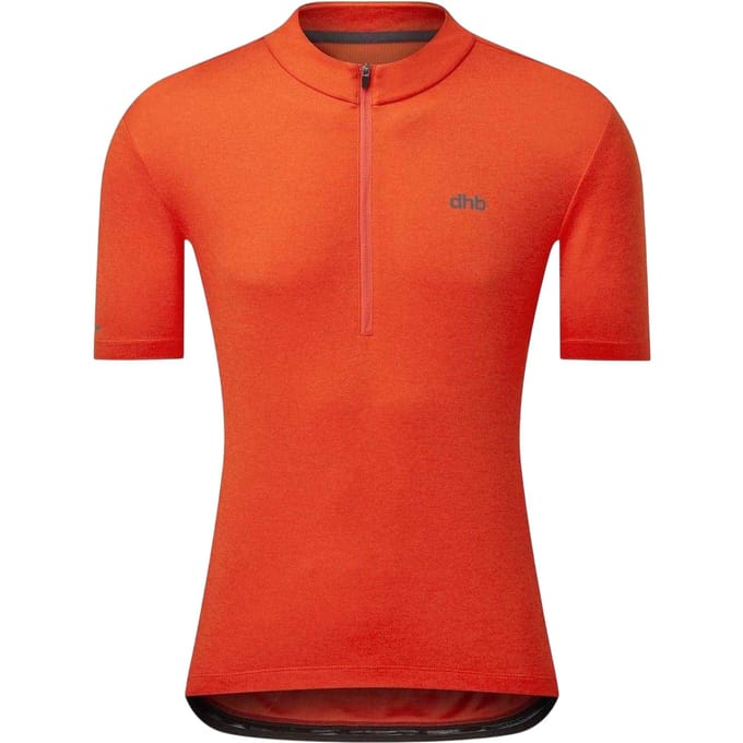 dhb Heren Korte Rits Fietstrui (Oranje)