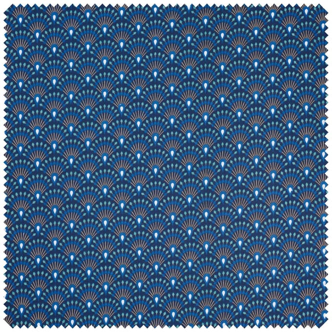 Katoenen stof "Fan Indigo" acryl gecoat