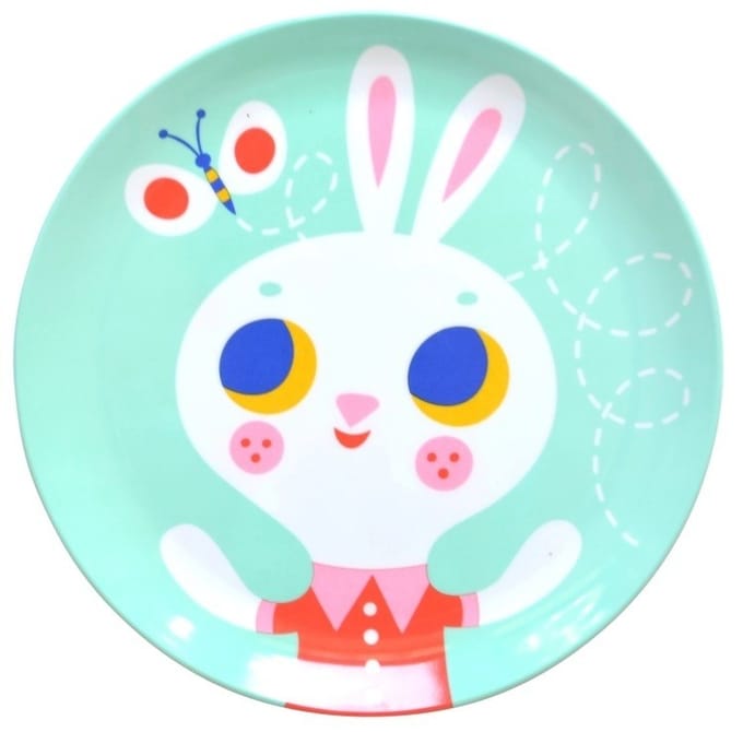 Petit Monkey melamine bord konijn mint