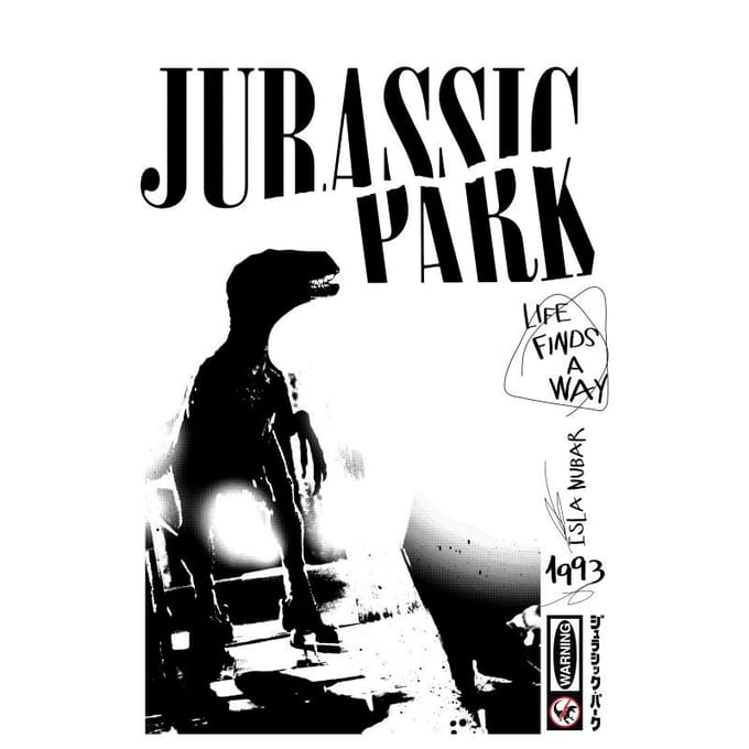 Jurassic Park Isla Nublar Punk Men's T-Shirt - Wit - S