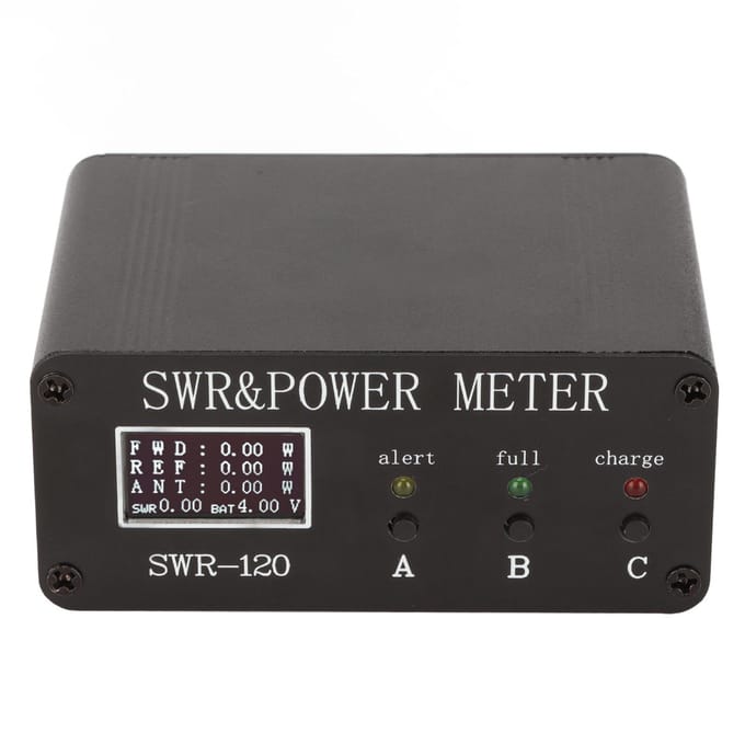 Staande Golfmeter Aluminiumlegering Digitaal Display 1.8‑50MHz FM AM CW SSB Modes Kortegolf Vermogen gray