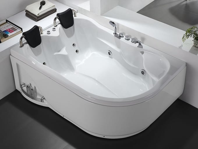 Vente-unique Massagebad - 2 personen - 181 x 123 x H65 cm - linkse hoek - RAFINA