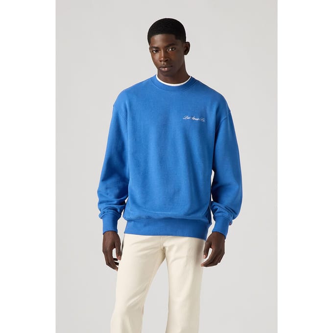 Levi's Premium Graphic Crew Levis Script True Maat: L | Sweaters Outlet | Heren | Blauw