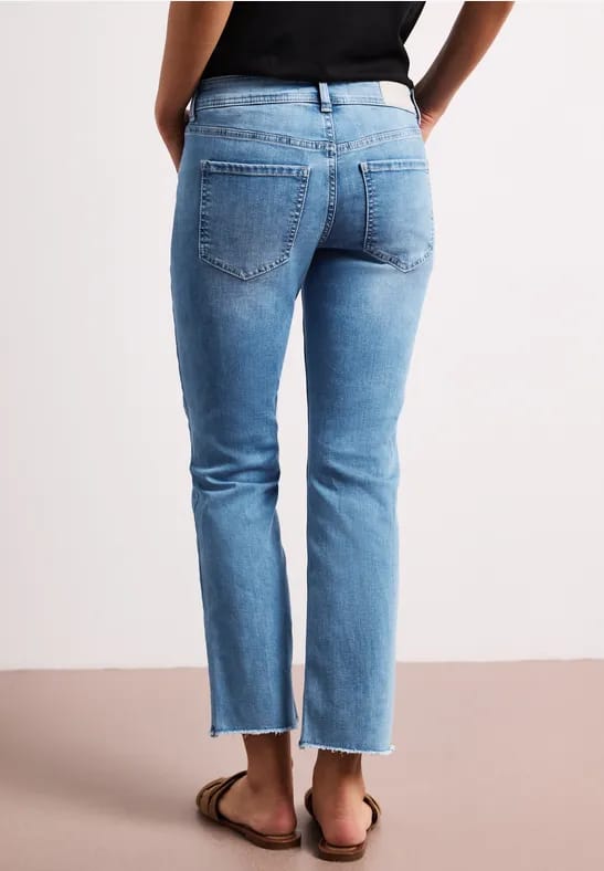 Straight Legs jeans met franje aan de zoom