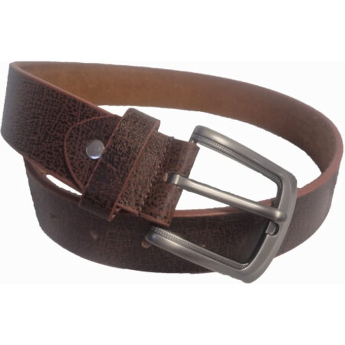 Mens Belt - Riem - Heren - 85 - Bruin - Leer - DK-BL-01-BLSI Buff
