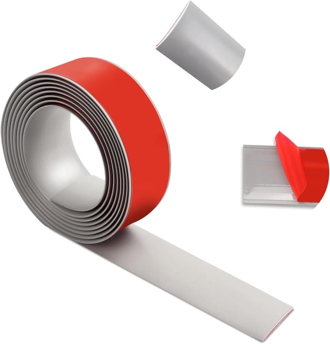 Drempelstrips voor vloerovergang, zelfklevend, grijs, 300 cm lengte
