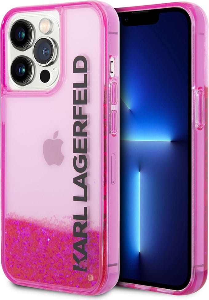 iPhone 14 Pro Backcase hoesje - Karl Lagerfeld - Effen Roze - Silicone