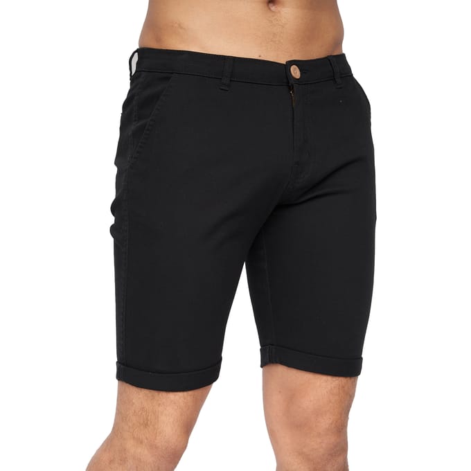 Crosshatch Heren Sinwood Chino Shorts (Zwart)