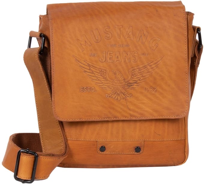 MUSTANG Leren schoudertas Valencia Assis Shoulderbag Cognac Lichtbruin