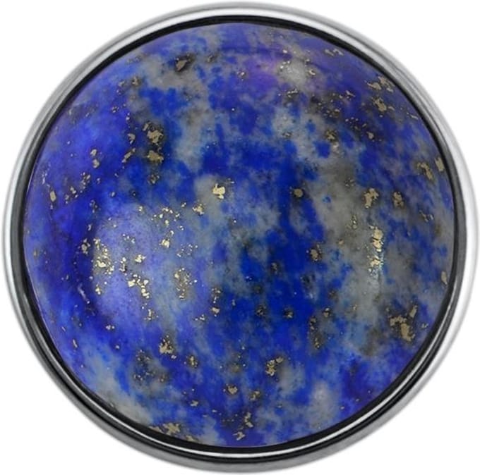 Dames Click Button Drukknoop 18mm Natuursteen Blauw - EBCM216