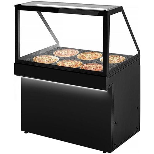 GGM Gastro Warmhaltetheke TORONTO - 1300mm - schwarze Front - beheizte Platte