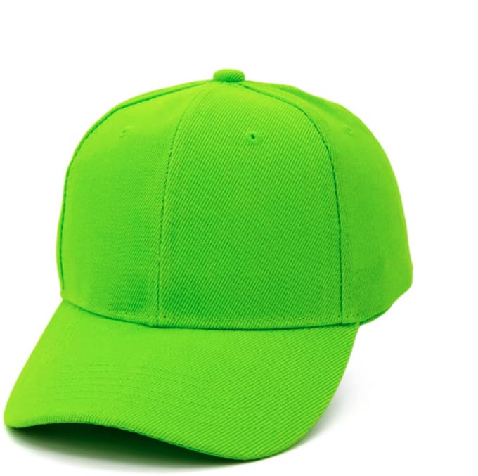 Jumada’s 6 Panel Baseball Cap – Unisex Pet – Verstelbaar – Katoen – Limoen – 1 stuk