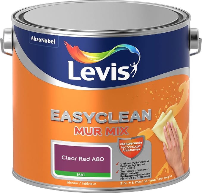 Levis - Easyclean Mur Mat Mix - Clear Red A80 - Mengverf - 2,5 L