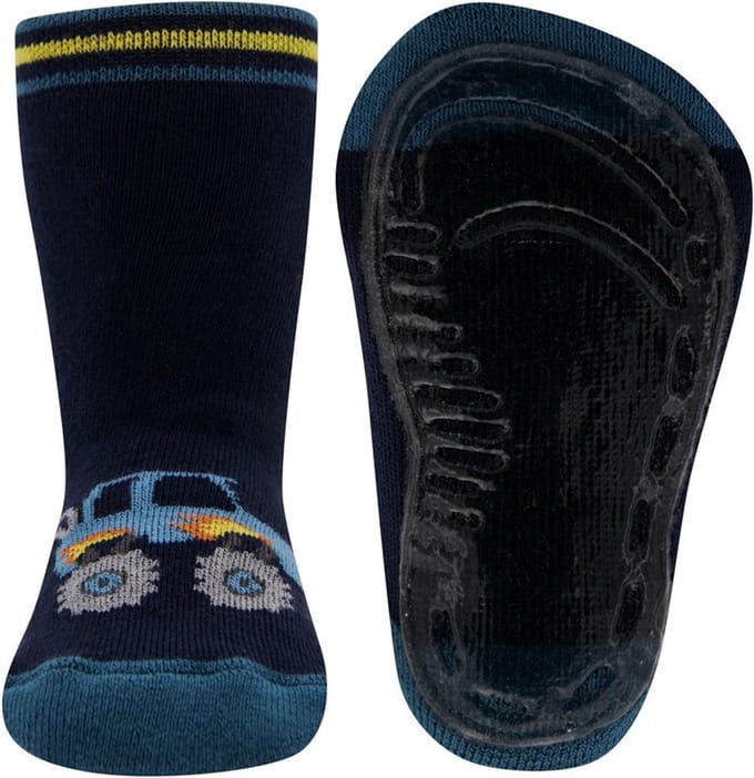 Antislipsok Ewers Donkerblauw met Monstertruck Auto-19/20