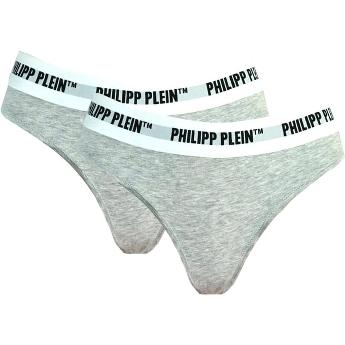 Philipp Plein Grey Underwear Thongs Two Pack
