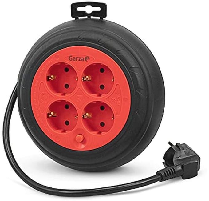 Kabelhaspel met 4 Uitgangen - Compact en Waterbestendig, 3 Meter