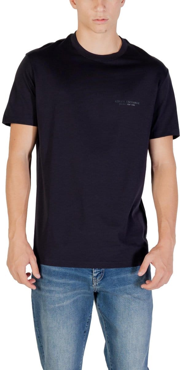 Round Neck Short Sleeve Cotton T-shirt - Blue Shirts